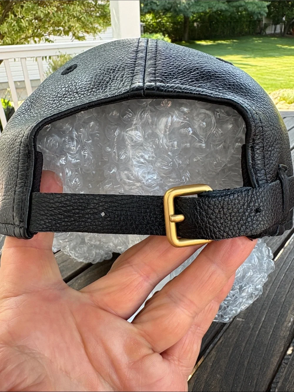 Marc By Marc Jacobs Black Leather Baseball Cap